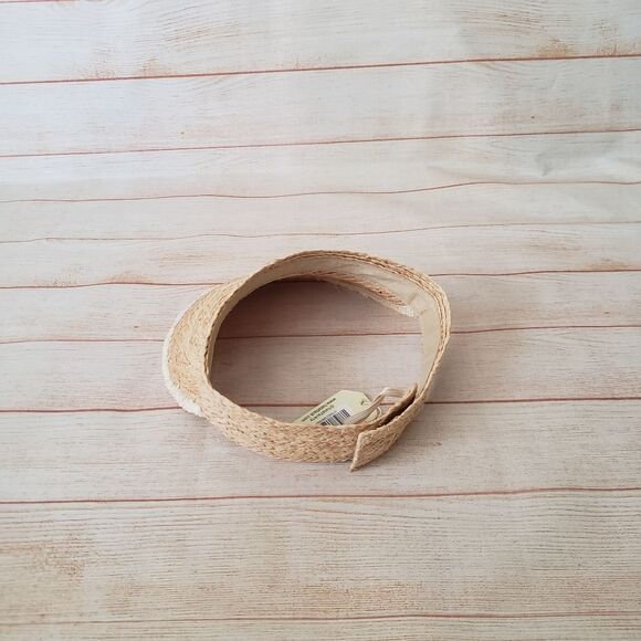 Hat Attack Pocket Visor Woven Rafia Adjustable Women's One Size Natural Summer - Picture 8 of 15